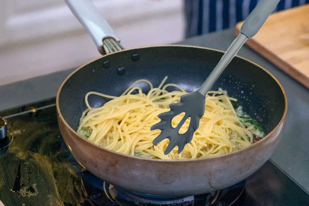 Silicone Pasta Fork, Spaghetti Server, Professional Pasta Server Spoon Heat Resistant Noodle Spoon