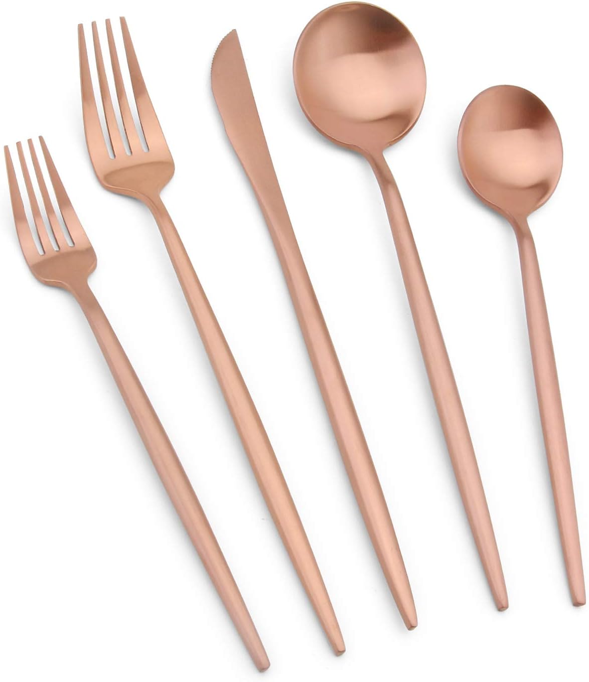 Matte Rosegold Silverware Set, Vanys 20 Piece Stainless Steel Cutlery Flatware Set, Kitchen Utensil