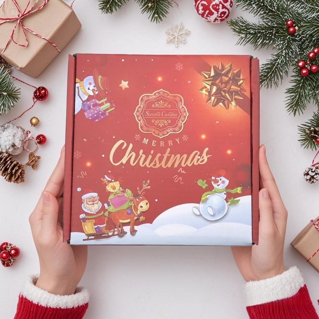 Christmas Scented Candle Set ??Holiday Soy Wax Aromatherapy Candles for Home Décor, Winter