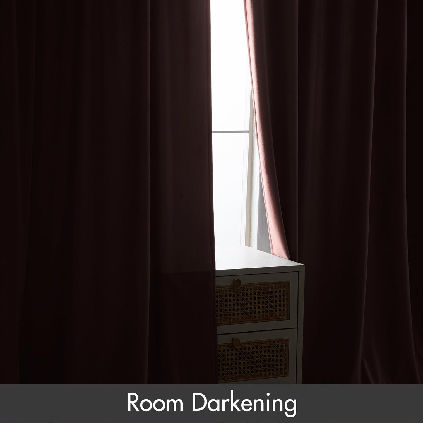 MIULEE Baby Pink Velvet Curtains Thermal Insulated Blackout Curtain Drapes for Bedroom Living Room