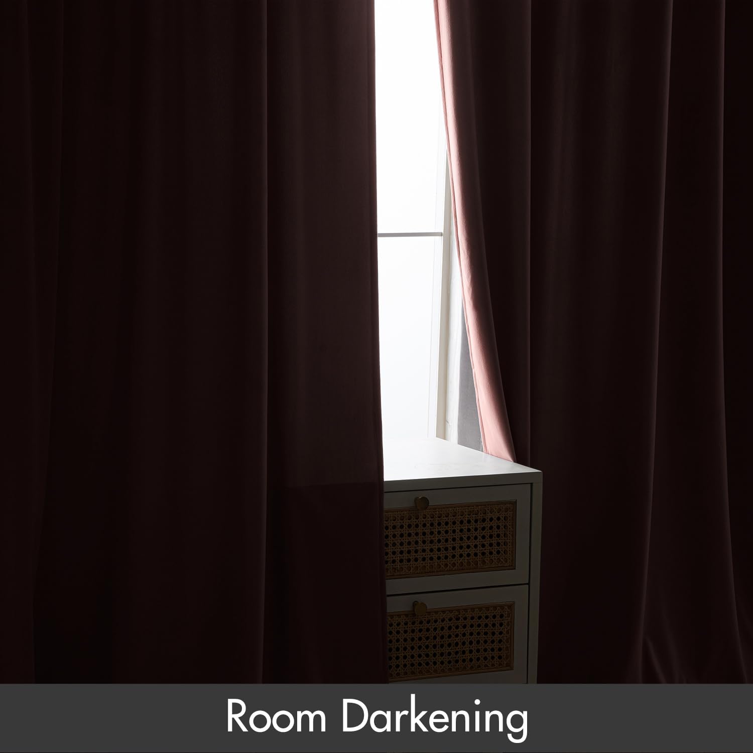 MIULEE Baby Pink Velvet Curtains Thermal Insulated Blackout Curtain Drapes for Bedroom Living Room