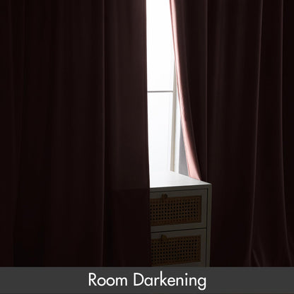 MIULEE Baby Pink Velvet Curtains Thermal Insulated Blackout Curtain Drapes for Bedroom Living Room