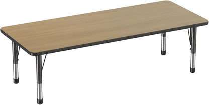 Factory Direct Partners FDP Rectangle (30 x 72 inch) Classroom Table with Adjustable Chunky Toddler