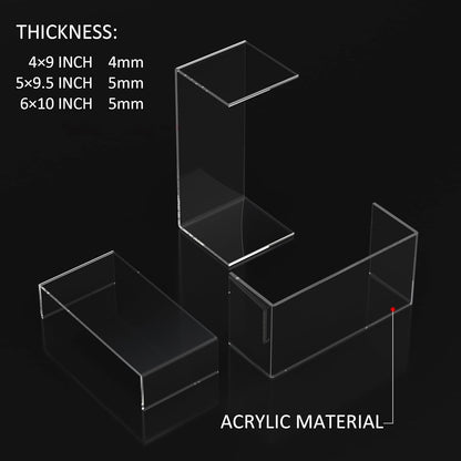 9x9.5x10 Inch Clear Display Risers Shelf 3pcs, Countertop Rectangular Acrylic Display Stands for