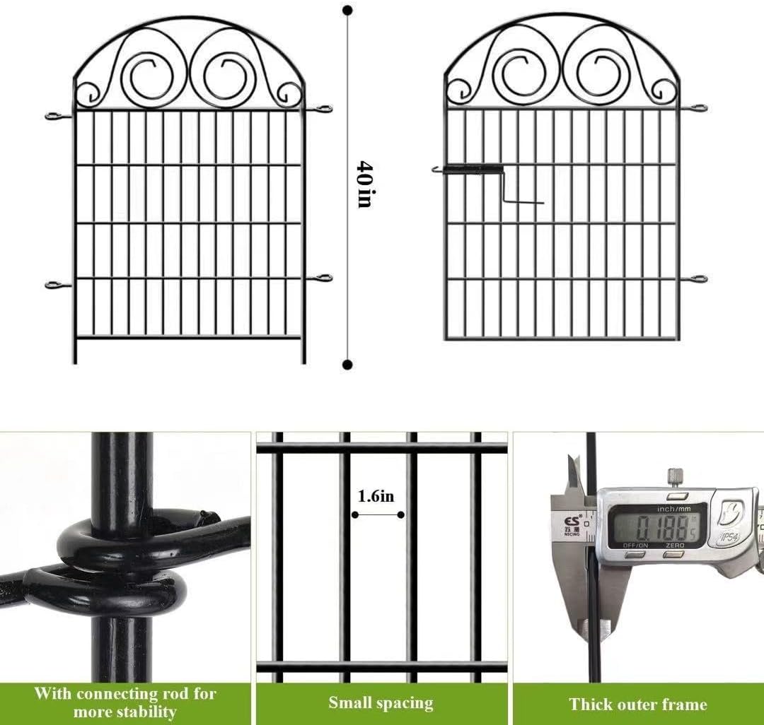 Tall Garden Fencing Animal Barrier, 40 Inch(H) 2 Panels Total Length 4.4 Ft, Dog Fences Outdoor for