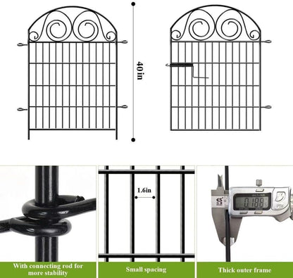 Tall Garden Fencing Animal Barrier, 40 Inch(H) 2 Panels Total Length 4.4 Ft, Dog Fences Outdoor for