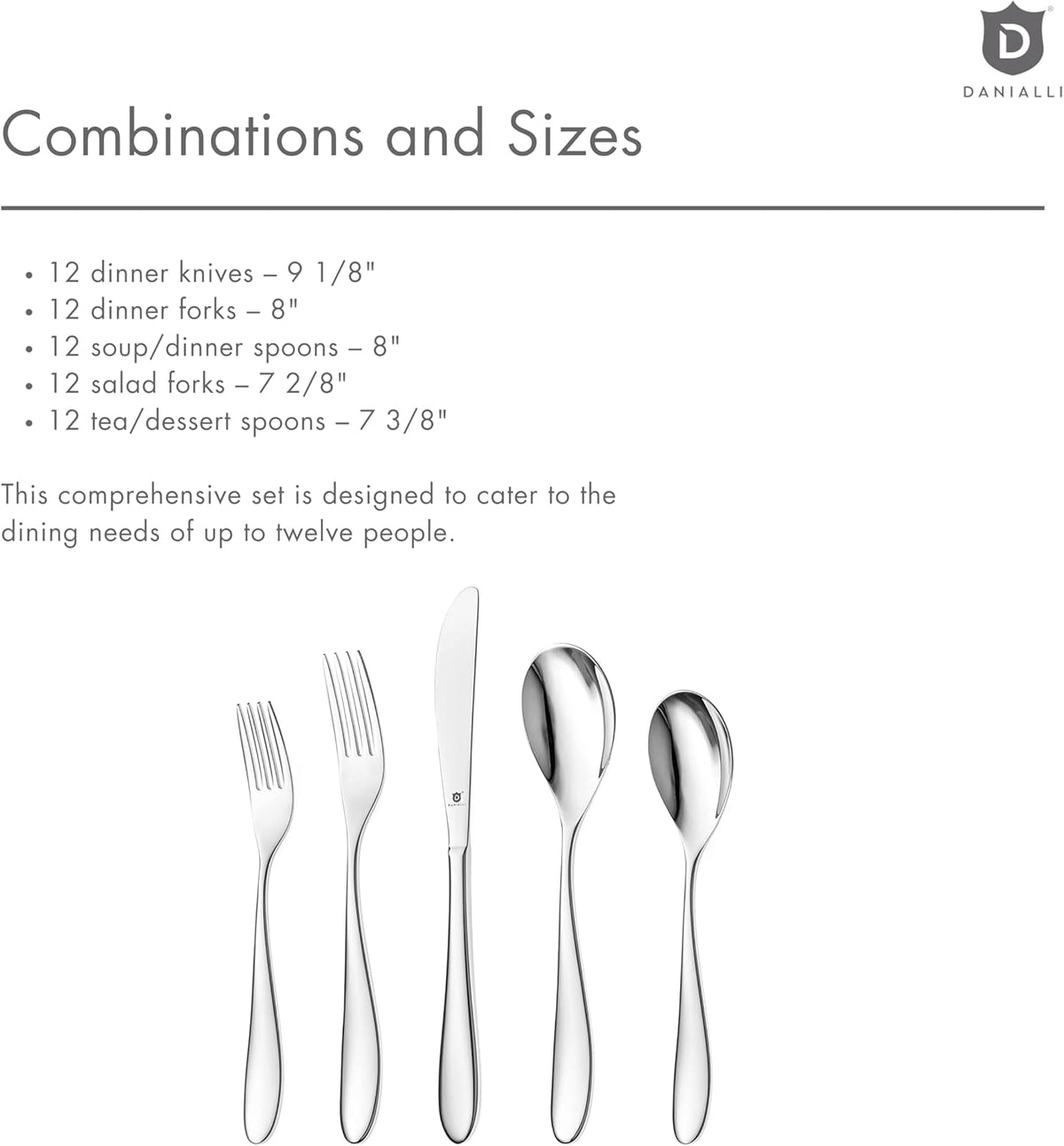 Silverware Set for 12 | 18/10 Stainless Steel Flatware Set | Mirror Finish, Heavy-Duty, Dishwasher