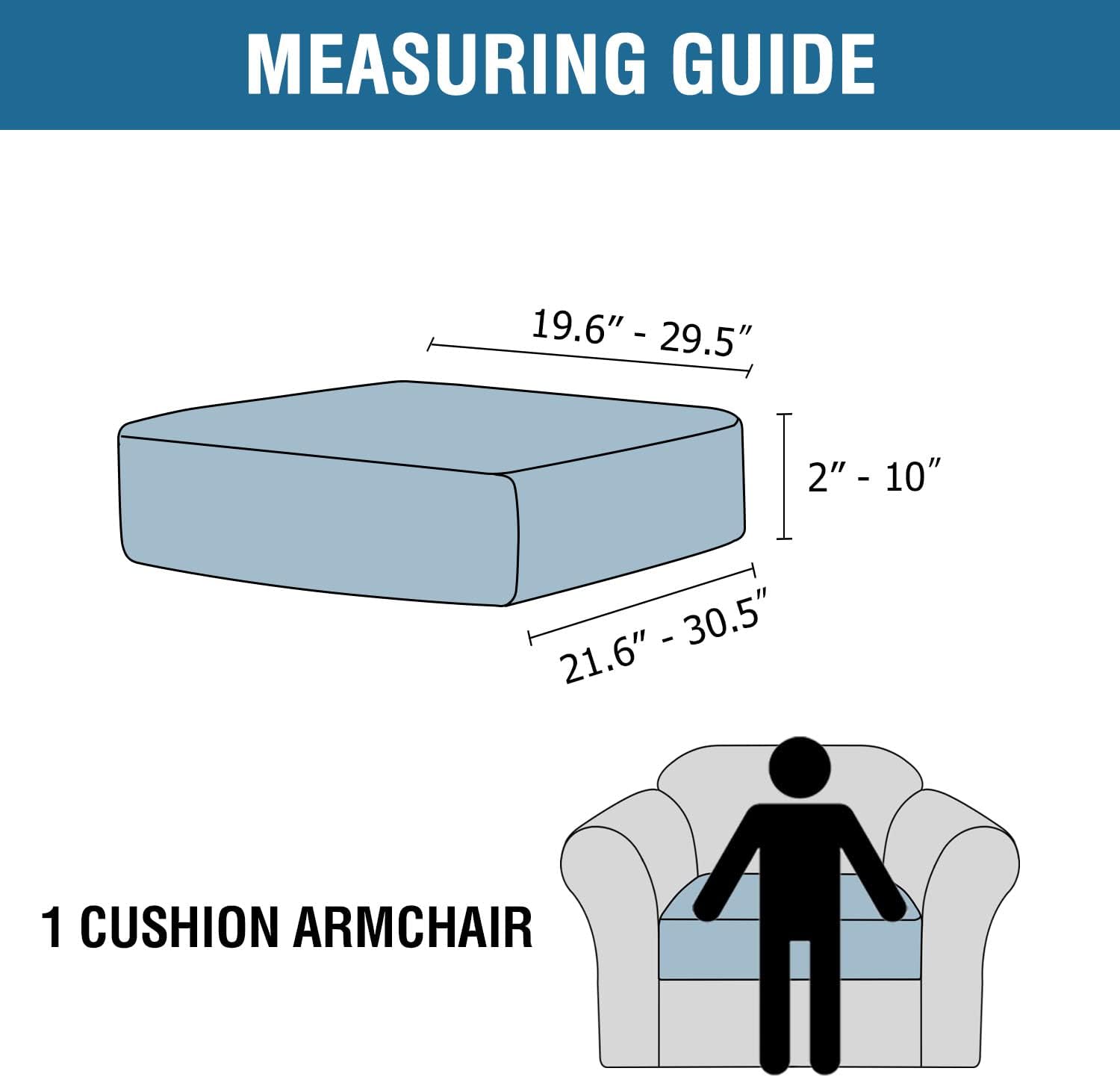 H.VERSAILTEX Velvet Stretch Couch Cushion Cover Plush Cushion Slipcover for Chair Cushion Furniture