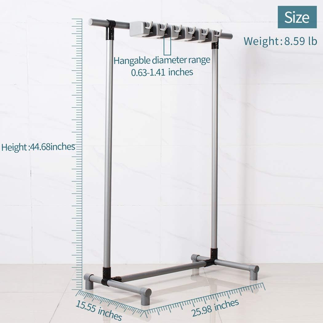 Broom Mop Holder Floor-Mounted mop Rack Cleaning Tool storage for laundry room closet organizer