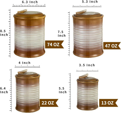 Nihow Ceramic Food Storage Jar Sets: Container with Air Tight Ceramic Lid for