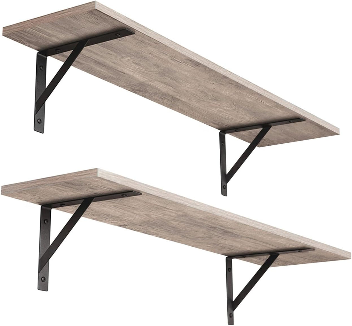 DINZI LVJ Wall Shelves, 23.6 x 7.9 x 6.1 Inch Floating Shelves for Wall, Set of 2, Easy-to-Install