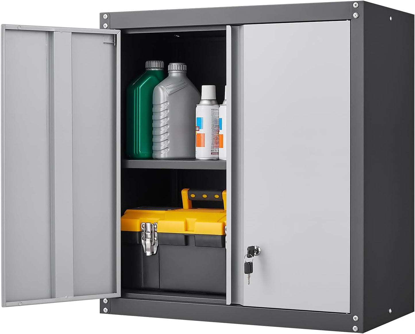 Metal Wall Cabinet,Locking Cabinet with Shelves,Wall Mounted Storage Cabinet1 for