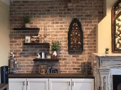 joelsantiques 18 Inch Wooden Floating Shelves for Wall - 18x6x2 in - Made of Natural Wood - Short