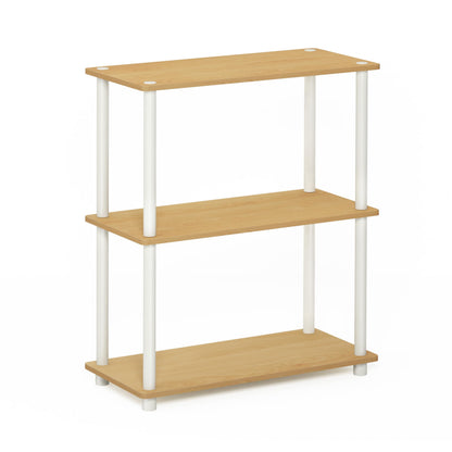 Furinno TURN-N-TUBE Storage Shelves, 3-Tier Book Shelf, Corner Shelf, Toolless Open Shelves, for