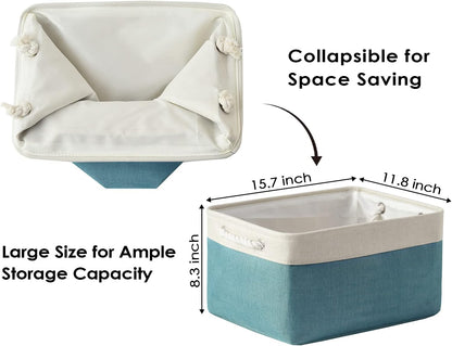 TheWarmHome Storage Bins - Large 3 Pack 15.7x11.8x8.3 in Fabric Storage Baskets for Organizing