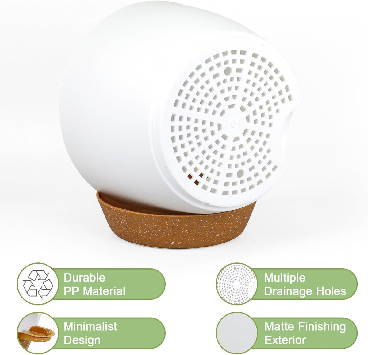 10/9/8 inch Medium Self Watering Pots, Planter, Plant Pots with Mesh Drainage Holes for Indoor