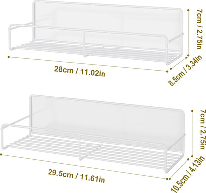 2 Pack White Magnetic Spice Rack Organizer, Space Saver for Refrigerator and Whiteboard, Metal