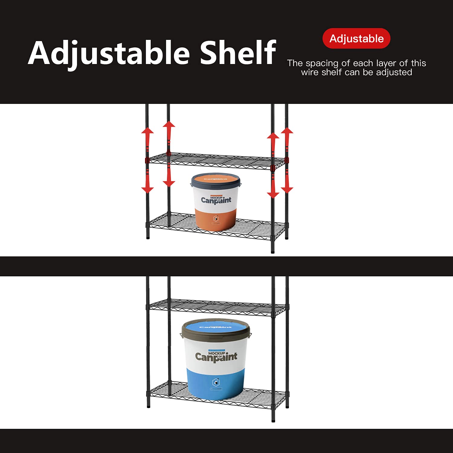 5 Tier Wire Shelving Unit 72"x36"x14"Storage Shelves Metal Wire Shelf Storage Rack Adjustable