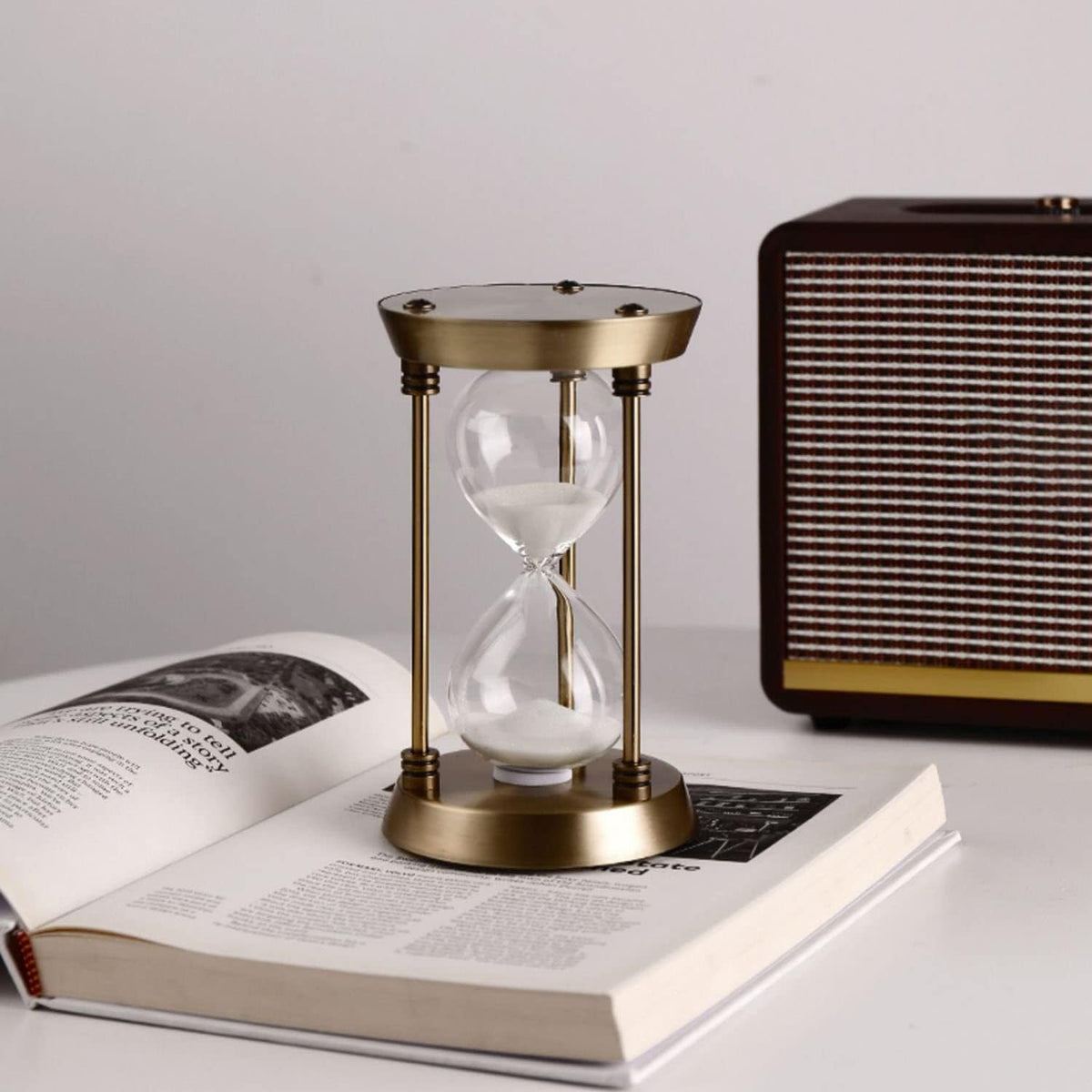 Sand Timer 15 Minutes,Hour Glass,Metal Vintage Hourglass,Hourglass Decor,for Home Decoration Office