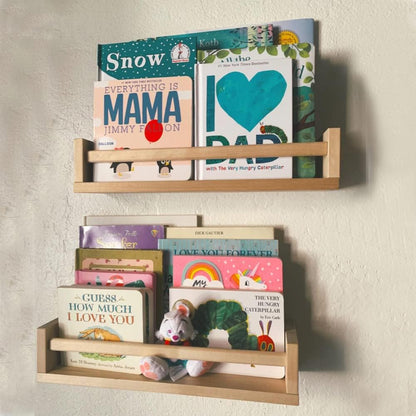Gneric Floating Shelves for Wall, Burlywood Nursery Book Shelves, 15.7 inch Kids Bookshelf, Wall