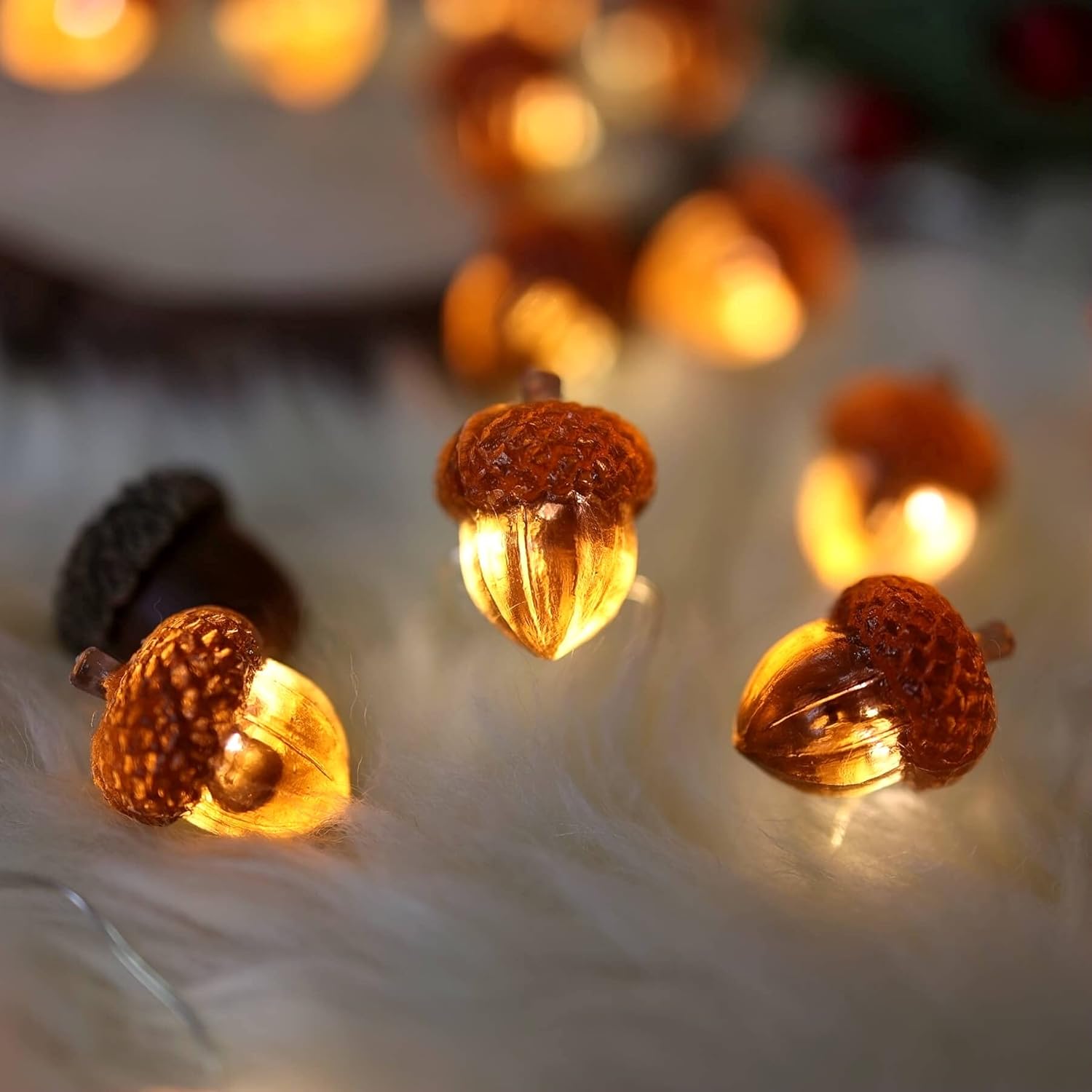 Decorative Fairy Acorn String Lights Thanksgiving Decoration Autumn Garland Cute Novelty Lights 30