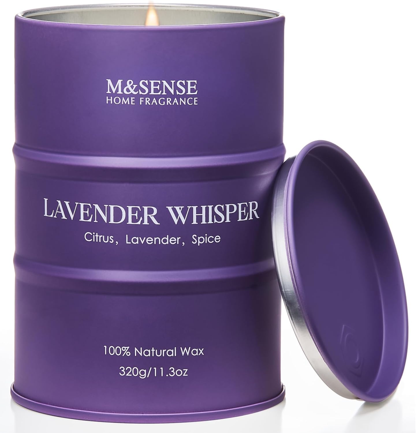 M&SENSE Lavender Soy Candles for Home Scented 11.6oz 70 Hour Long Burning, Aromatherapy Candle for