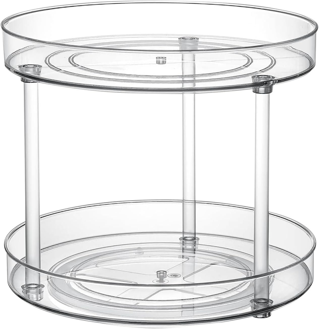 Clear Lazy Susan Organizer, Spice Rack Kitchen Cabinet Turntable, Pantry and Fridge Rotating