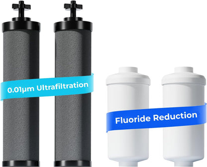 [New Upgraded Ultrafiltration] Waterdrop Black and Fluoride Water Filter, Replacement for Berkey®