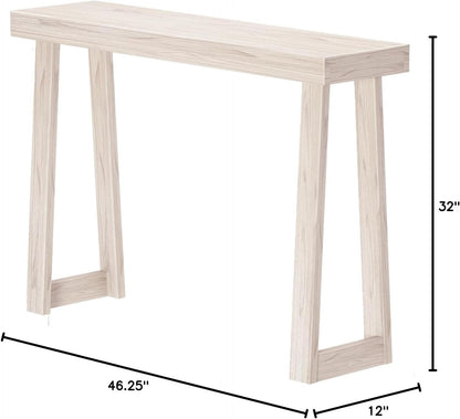 Plank+Beam Solid Wood Console Table, 46.25 Inch, Sofa Table, Narrow Entryway Table for Hallway