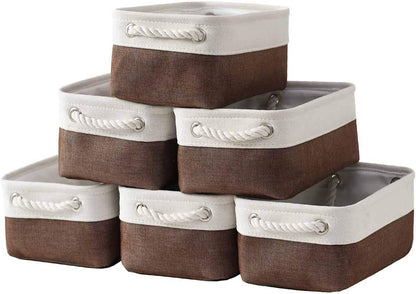 Small Storage Baskets for Shelves,Fabric Storage Baskets for Closet,Rectangular Collapsible Baskets