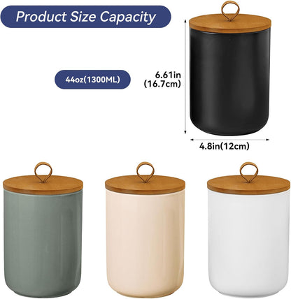 Large Ceramic Storage Jars, Modern Elegant Highly Polished Airtight Gorgeous Storage Canisters with