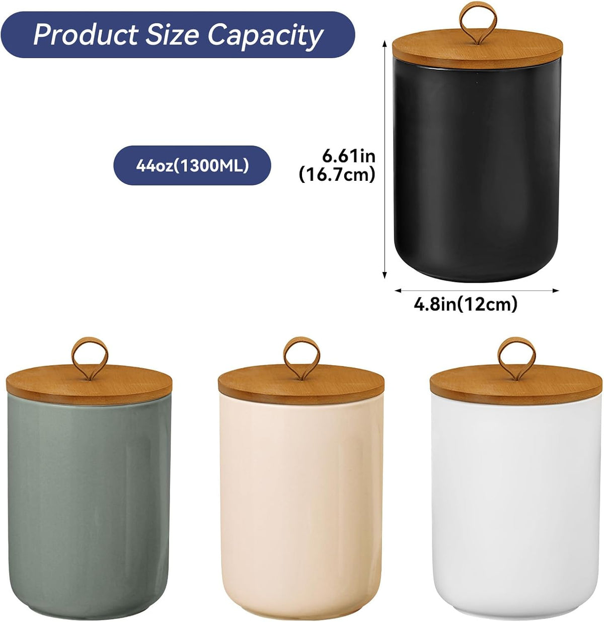 Large Ceramic Storage Jars, Modern Elegant Highly Polished Airtight Gorgeous Storage Canisters with