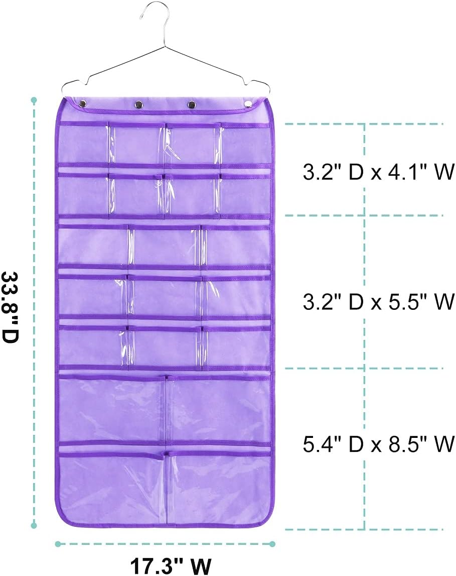 Dual Sided Hanging Organizer for Jewelry Makeup Storage Closet Organizers for Bows Socks Underwear