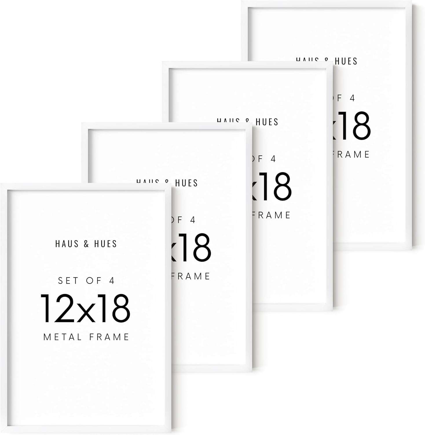 HAUS AND HUES 12x18 White Metal Picture Frames - Features Premium Aluminum, Vertical & Horizontal