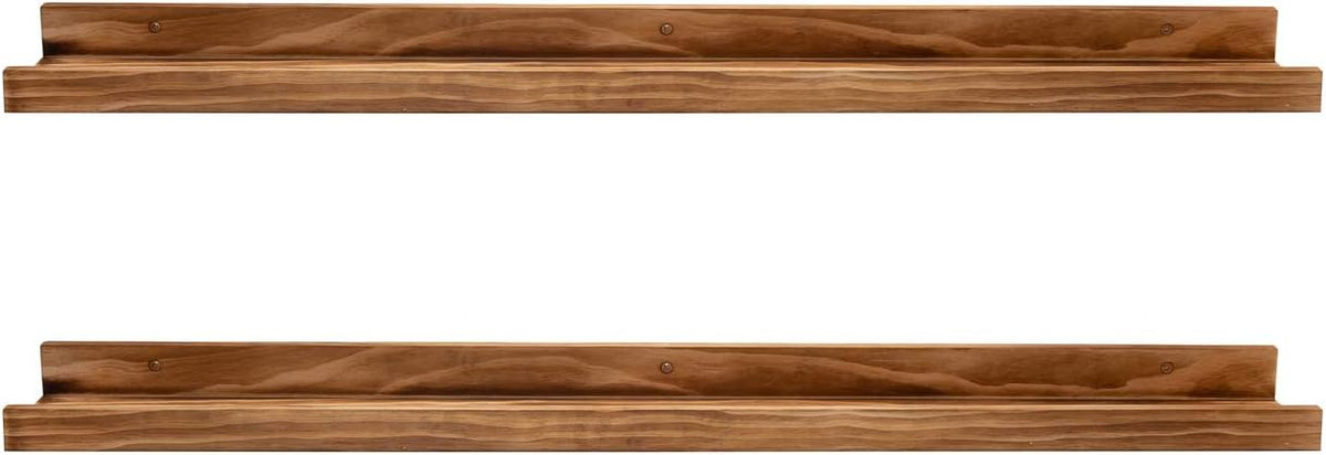AZSKY 24" Floating Wall Ledge Shelf Wood Picutre Shelf Wall Mounted Nursery Kids Bookshelf Spice