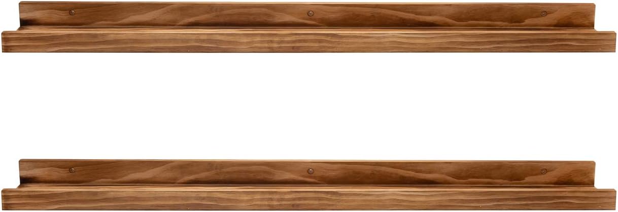 AZSKY 24" Floating Wall Ledge Shelf Wood Picutre Shelf Wall Mounted Nursery Kids Bookshelf Spice