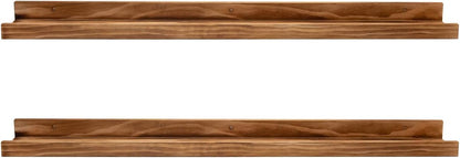 AZSKY 48 Inches Long Wood Photo Picture Ledge Shelf with Lip Floating Shelves for Nursery Books Set