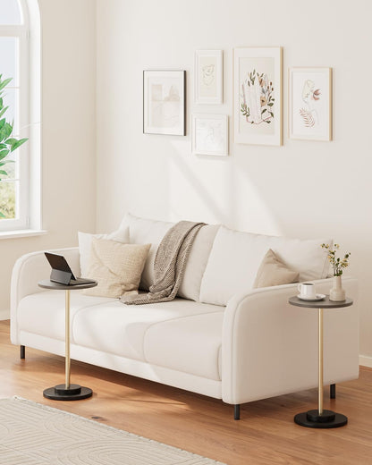 Masupu Drink Table, Round Side Table for Small Spaces, Pedestal Side Table, Small End Table with
