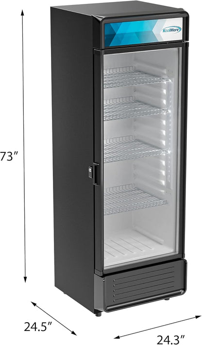 KoolMore Commercial One Glass Door Display Upright Beverage Refrigerator Cooler Merchandiser - 12