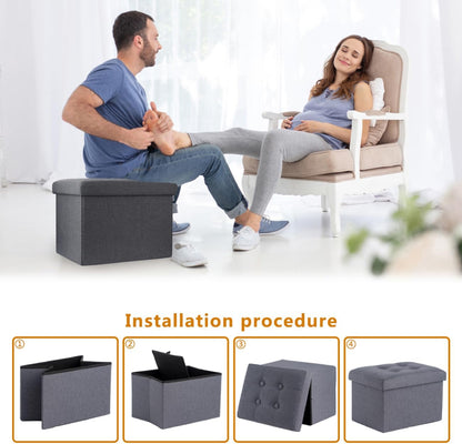 ALASDO Storage Ottoman Footrest Stool Small Ottoman with Storage Foldable Ottomans Foot Rest