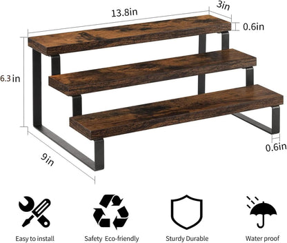 YINMIT Wooden Display Riser Stand, Tiered Perfume and Cologne Organizer Stand, 3 Tier Spice Rack