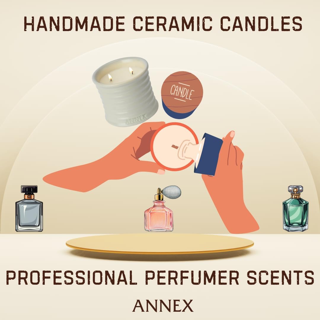 Scented Luxury Citronella Candles outdoor, Mosquito Bug Repellent | Handmade Ceramic Jars, Soy Wax
