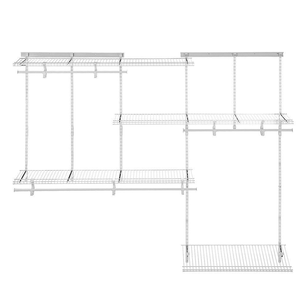 ClosetMaid ShelfTrack Wire Closet Organizer System, Adjustable from 5 to 8 Ft., with Shelves
