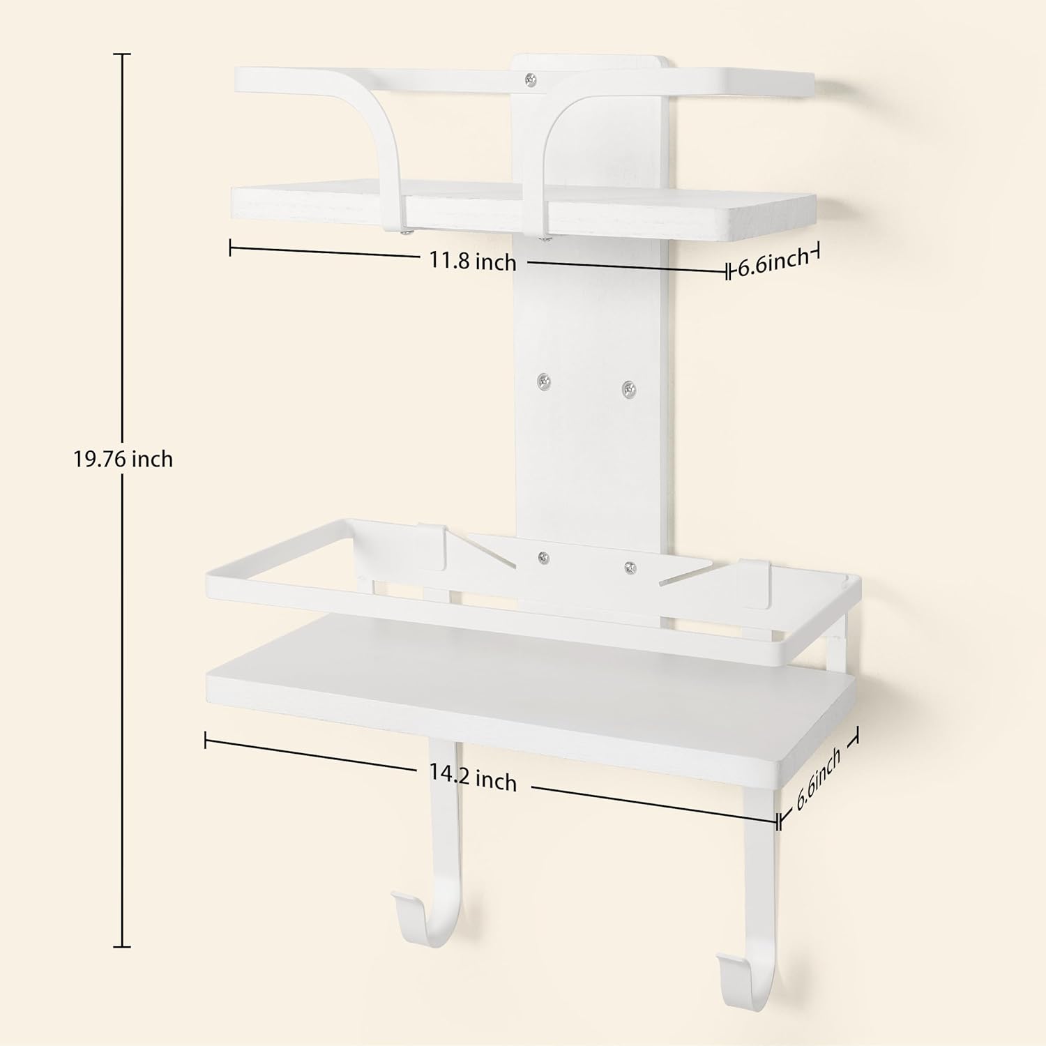 VINAEMO Ironing Board Hanger Wall Mount, 2-Layer Iron and Ironing Board Holder, Laundry Room