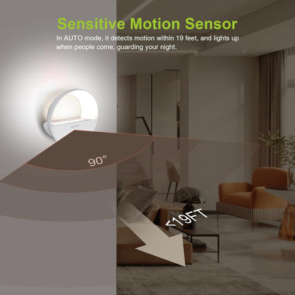 Rechargeable Motion Sensor Night Light, Battery Night Lights LED Cool White Magnetic Stick-on