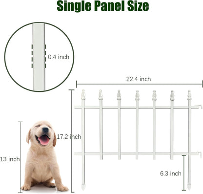 Metal Decorative Garden Fence 22" Wide x 18" High (5 Panels, Total Length 9.17 feet), Metal Border