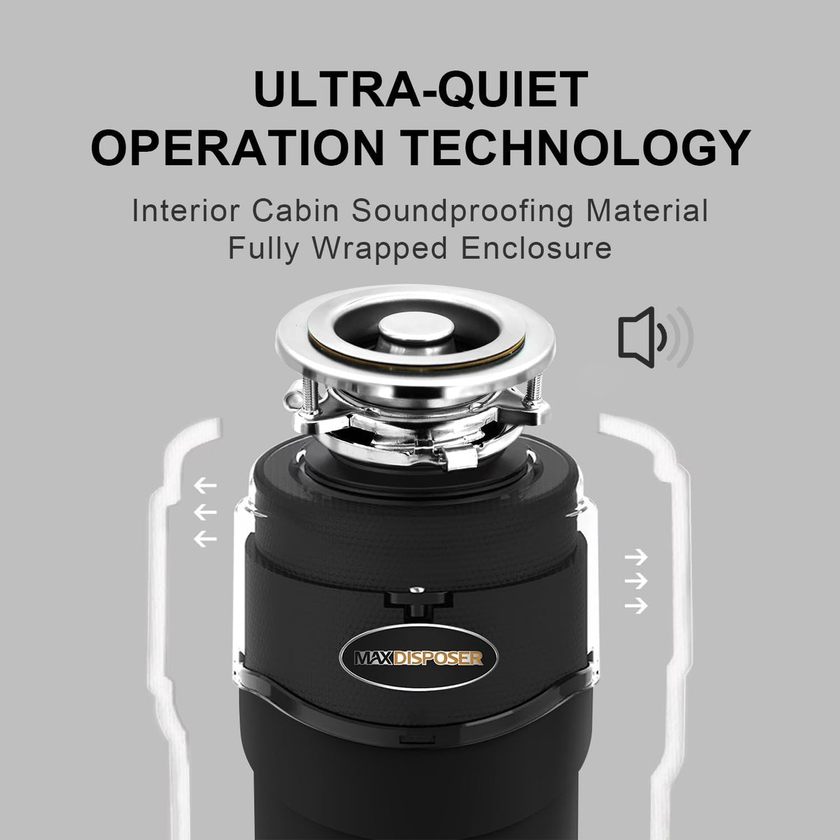 Garbage Disposal 3/4 HP Ultra Quiet powerful grinding Kitchen Food Waste Disposer with Power Cord