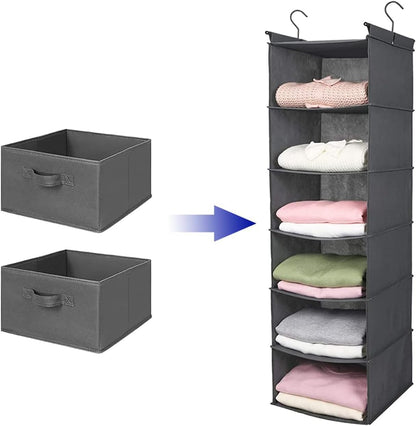 MAX Houser Hanging Shelf Closet Storage Organizer Removable Drawers ，Hanging Storage Organizer