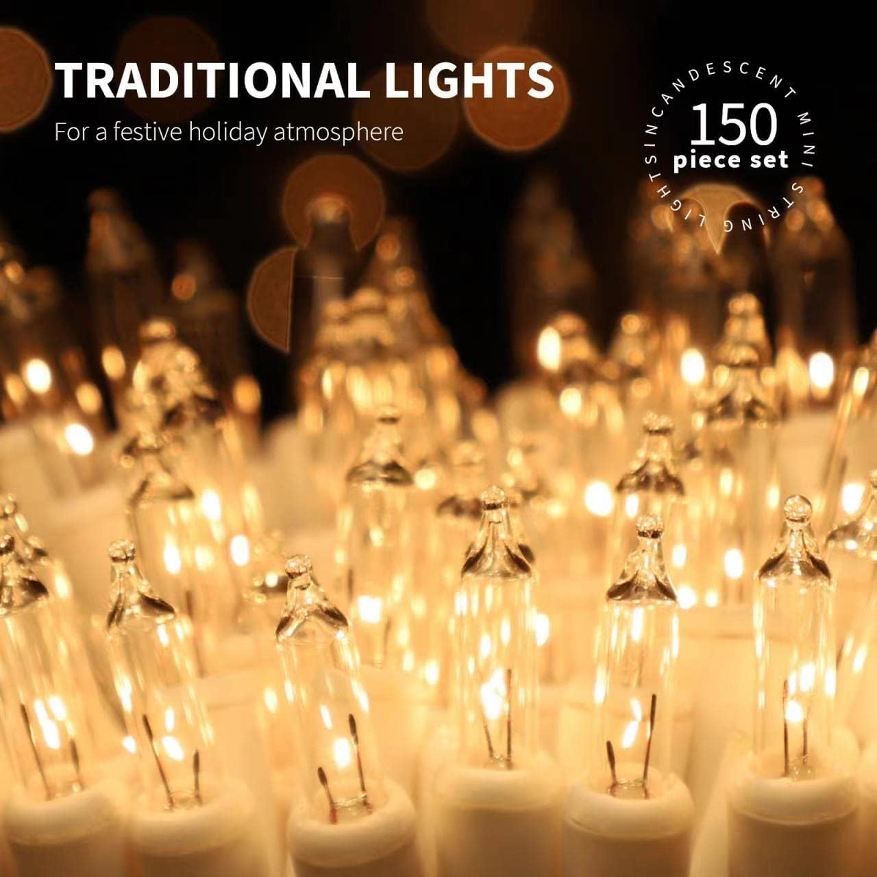150LIGHTS WARM WHITE Extra-Bright With End Connectors Christmas Decorative Lights 9.72m UL