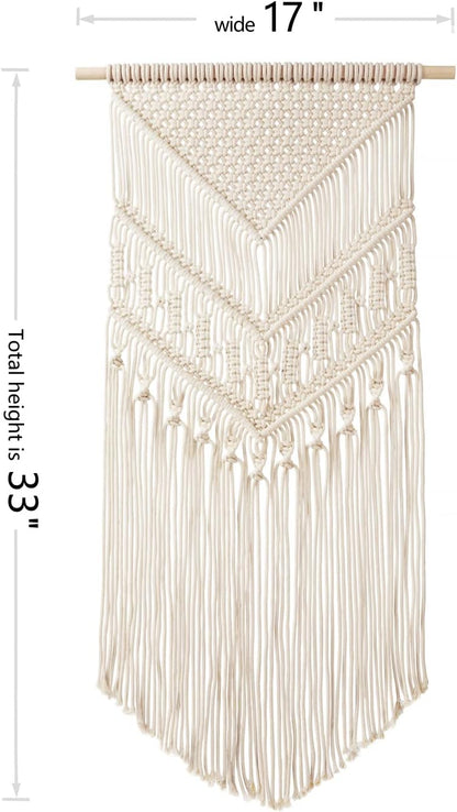 Mkono Macrame Wall Hanging Art Woven Boho Home Décor, Geometric Beautiful Yarn Tapestry Wall Decor